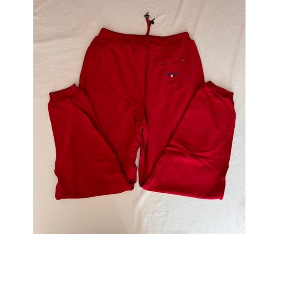 VTG Nautica Sweatpants Mens Classic Red Black Toggles Size L - Picture 2 of 7